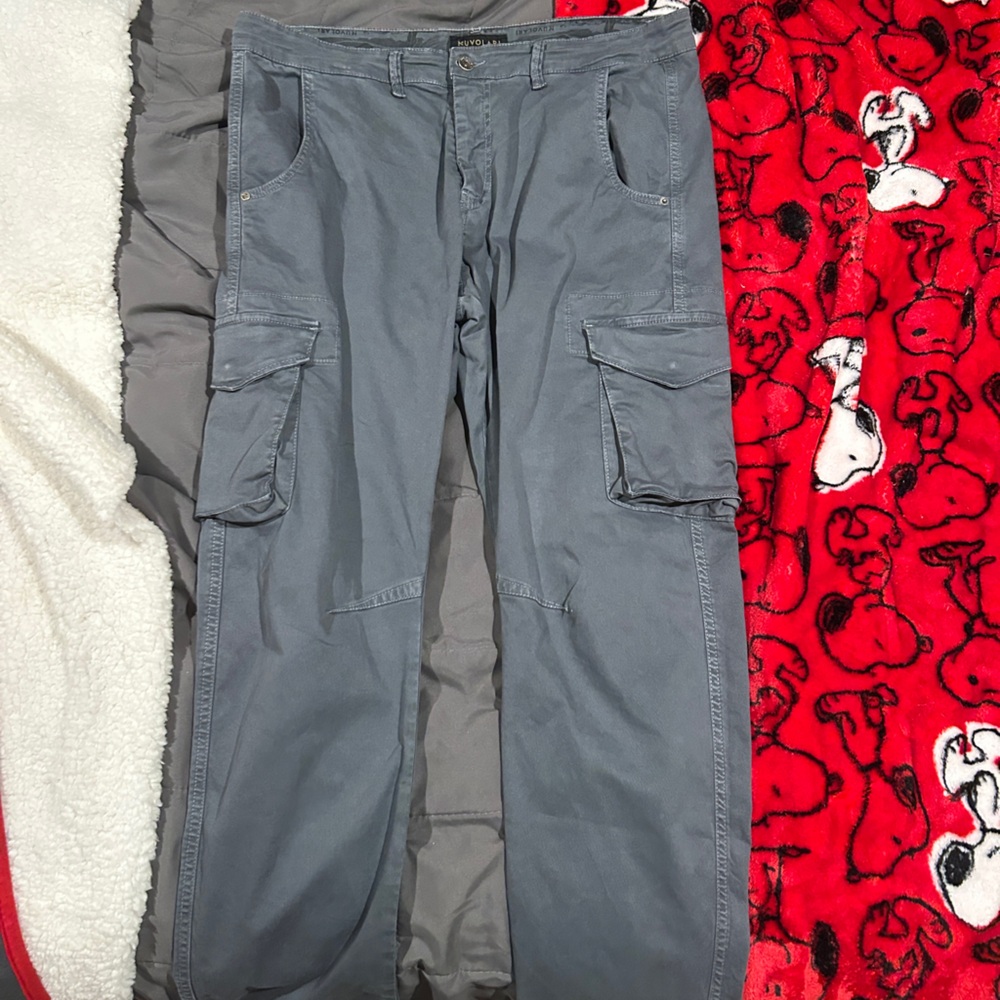 Nuvolari Men's Gray Cargo Pants